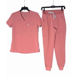 Figs Scrub Set XS Women's Mauve Pink Nursing Medical Technical Two Piece #M4-4